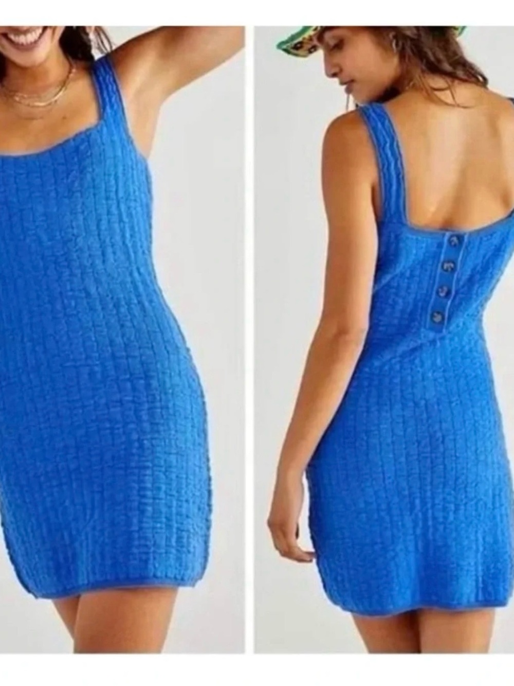 Free People cobalt Blue Knit Tank Mini Dress